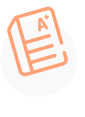 A yellow and purple icon showing an A plus graded paper.