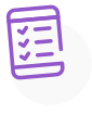 A purple icon showing a checklist.