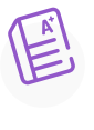 A purple icon showing an A+.