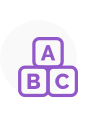 A purple icon showing ABC blocks.